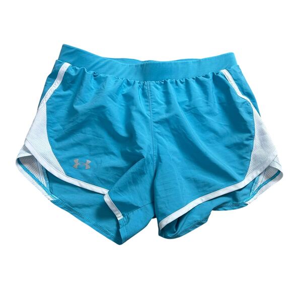 Under Armour Womens Athletic Shorts Size Small Built in Brief Blue Running - Picture 1 of 5